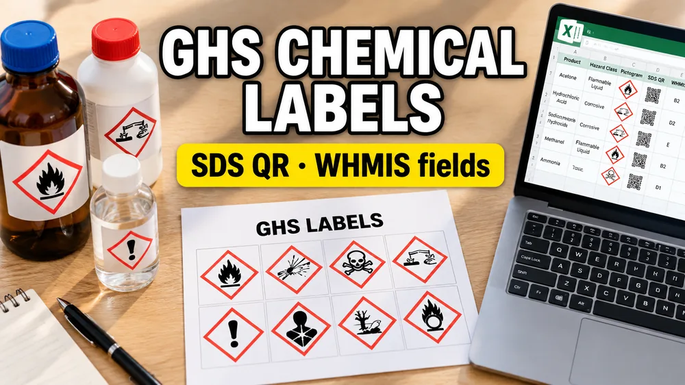 GHS Labels from Excel: Chemical Compliance Labels, SDS QR Codes and WHMIS Fields