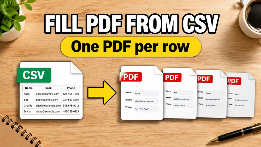How to Fill a PDF from CSV and Generate One PDF Per Row