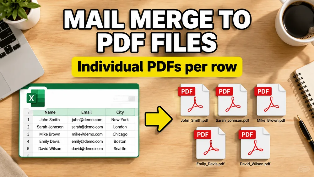 Mail Merge Excel to Separate PDF Files | Individual PDFs per Row