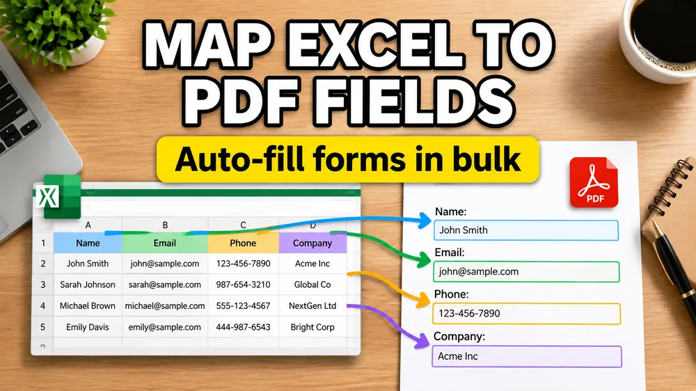 Map Excel Columns to PDF Fields | Auto-Fill Forms in Bulk