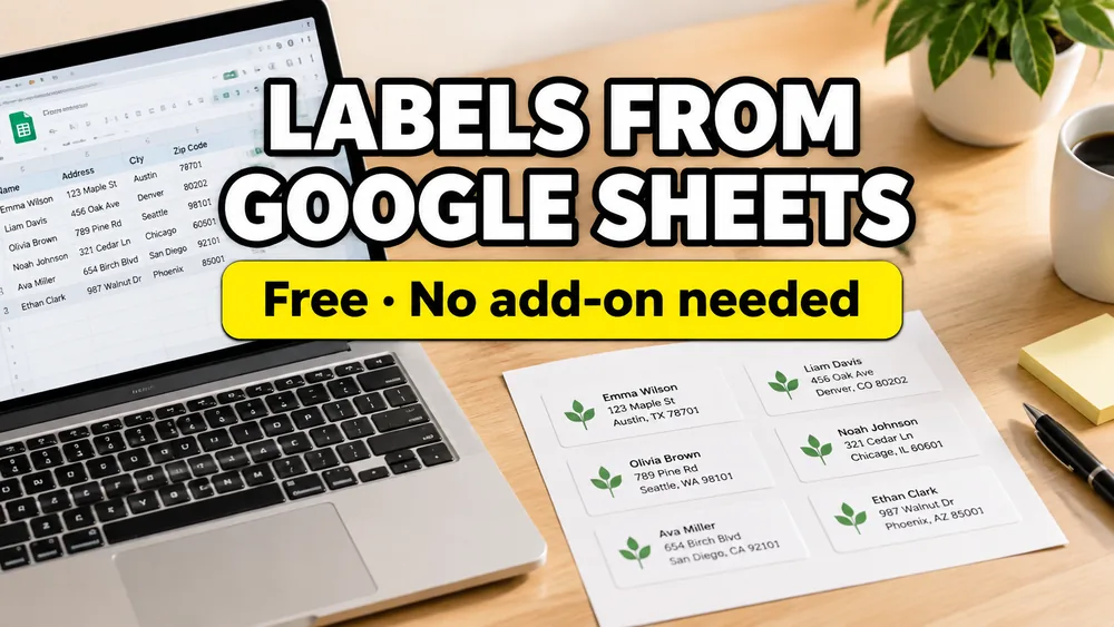 How to Print Labels from Google Sheets — Free, No Add-on Needed