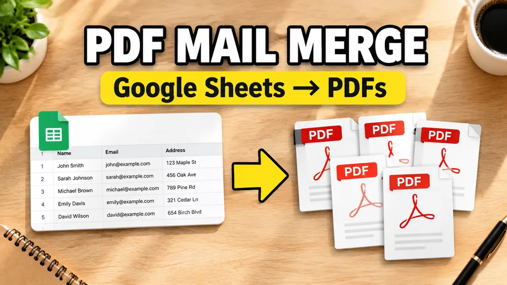 PDF Mail Merge from Google Sheets | One PDF per Row