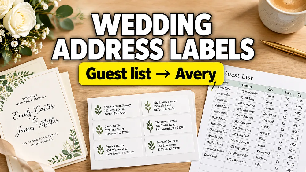 How to Print Wedding Envelope Address Labels from Your Guest List