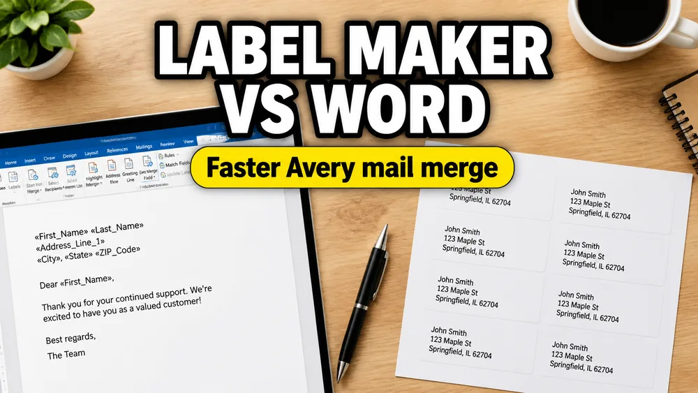 Address Label Maker vs Word Mail Merge