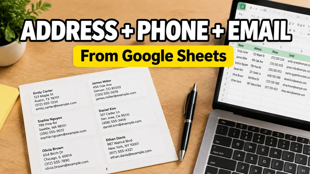 How to Design Address Labels with Phone and Email from Google Sheets