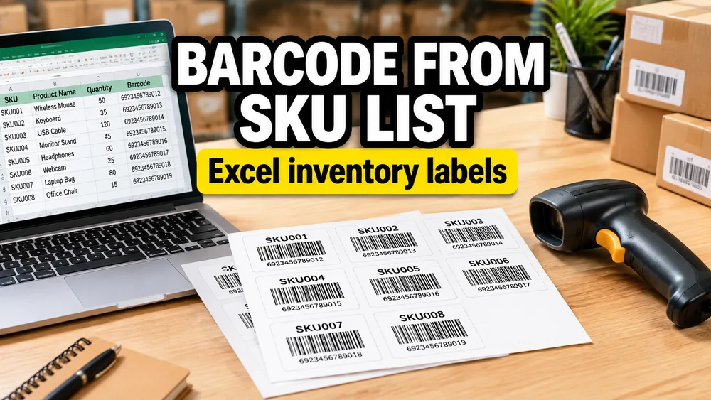 How to Generate Barcode Labels from SKU Lists in Excel