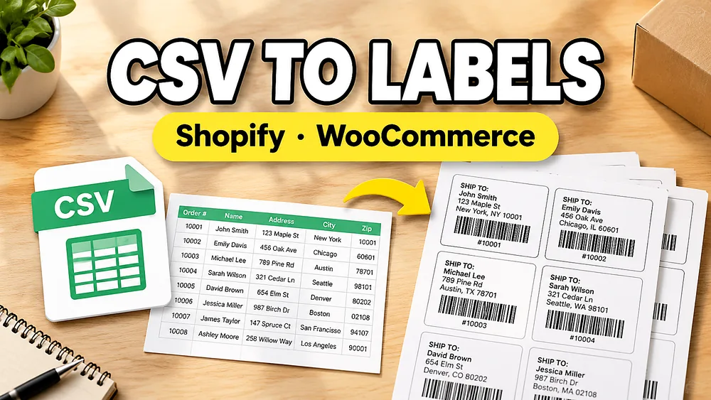 How to Batch Print Labels from CSV Files (Shopify, WooCommerce Exports)