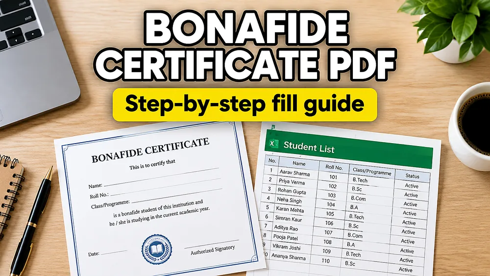 How to Fill a Bonafide Certificate PDF | Step-by-Step Guide