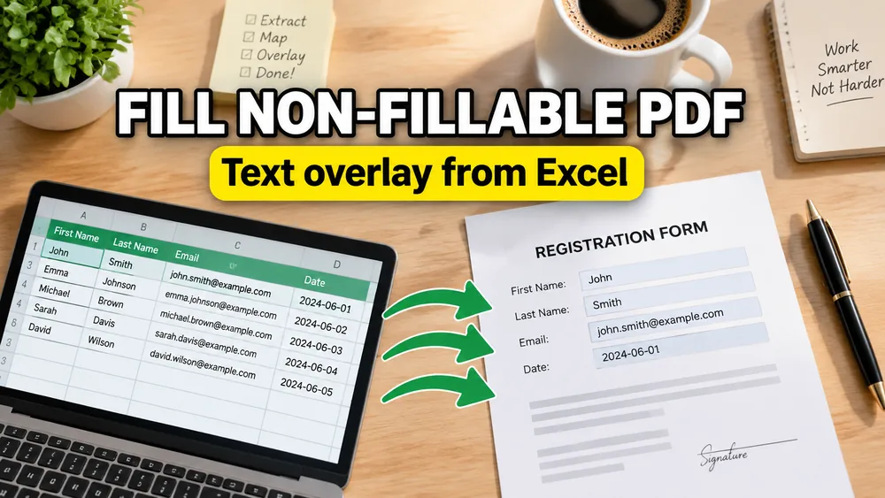 How to Fill a Non-Fillable PDF from Excel or Google Sheets