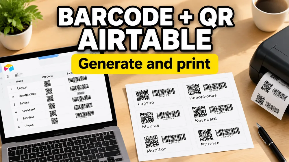 How to Generate and Print Barcode / QR Codes from Airtable