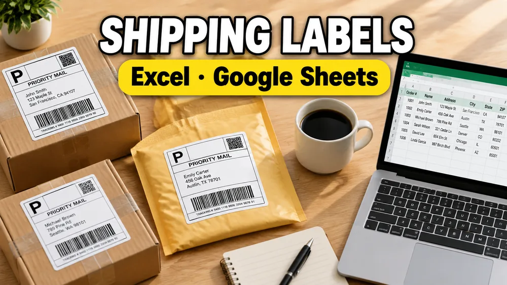 How to Make Shipping Labels from Excel or Google Sheets