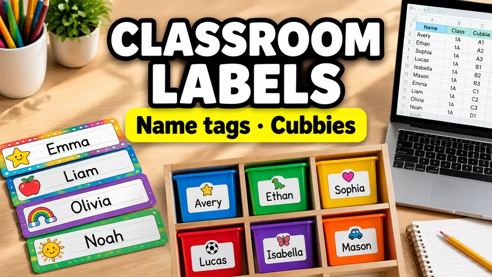 A Teacher's Guide: Quickly Create Student Name Tags & Cubby Labels