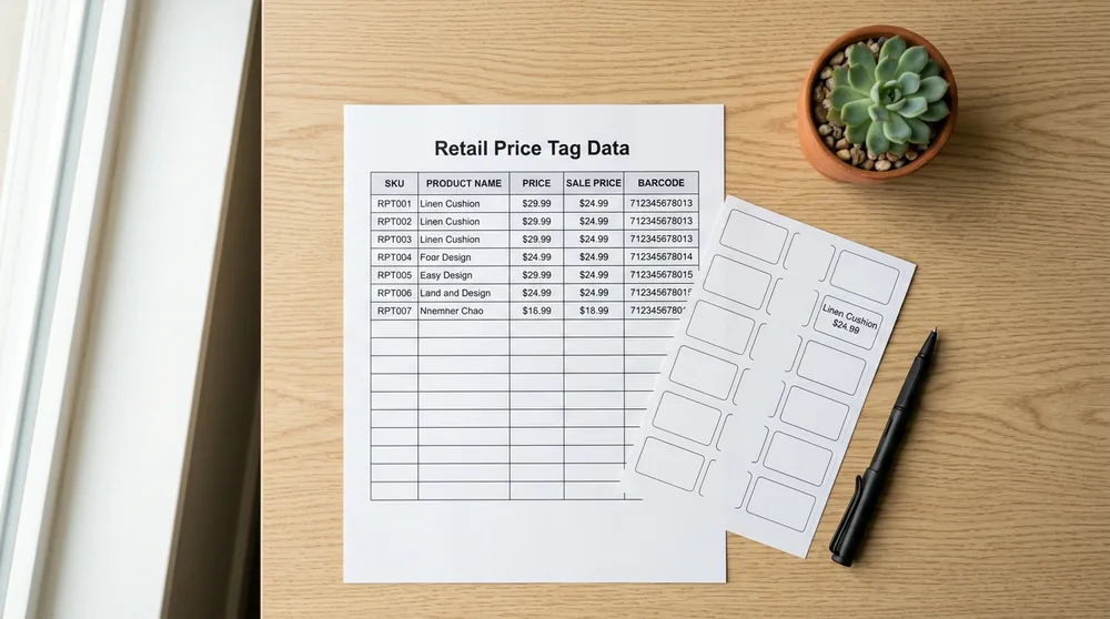 Prepare product spreadsheet rows