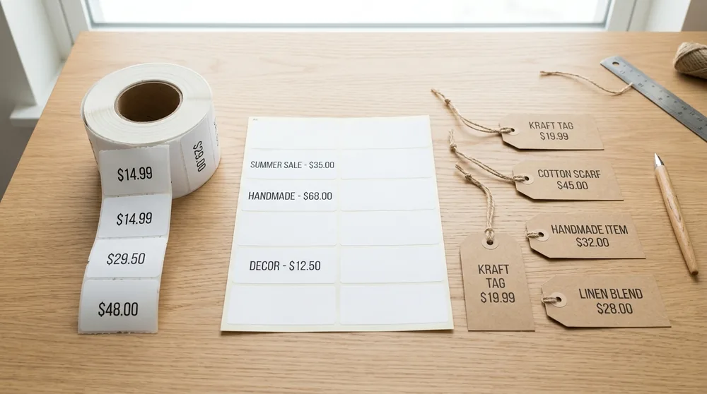 Choose price tag label stock
